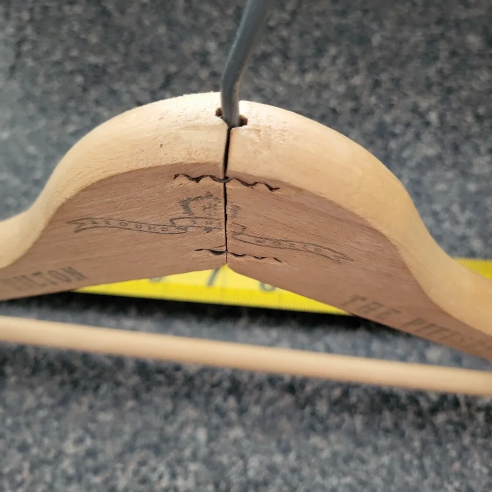 VINTAGE  Pittsburgh Hilton Hotel Clothes Hanger Wooden Unique Advertisement